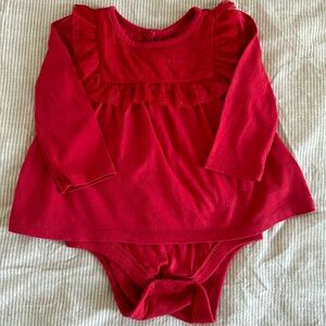 Body (with a long sleeves blouse), red, Baby GAP, 6-12m